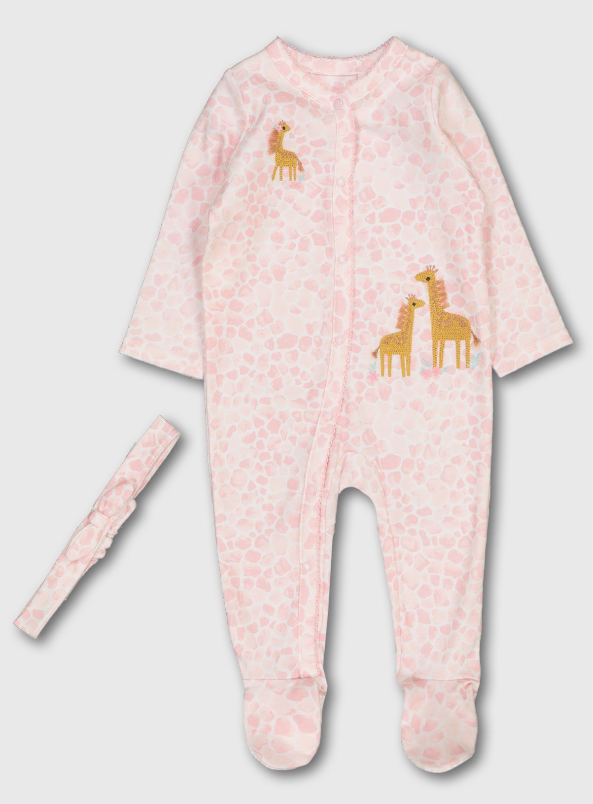 giraffe baby sleepsuit